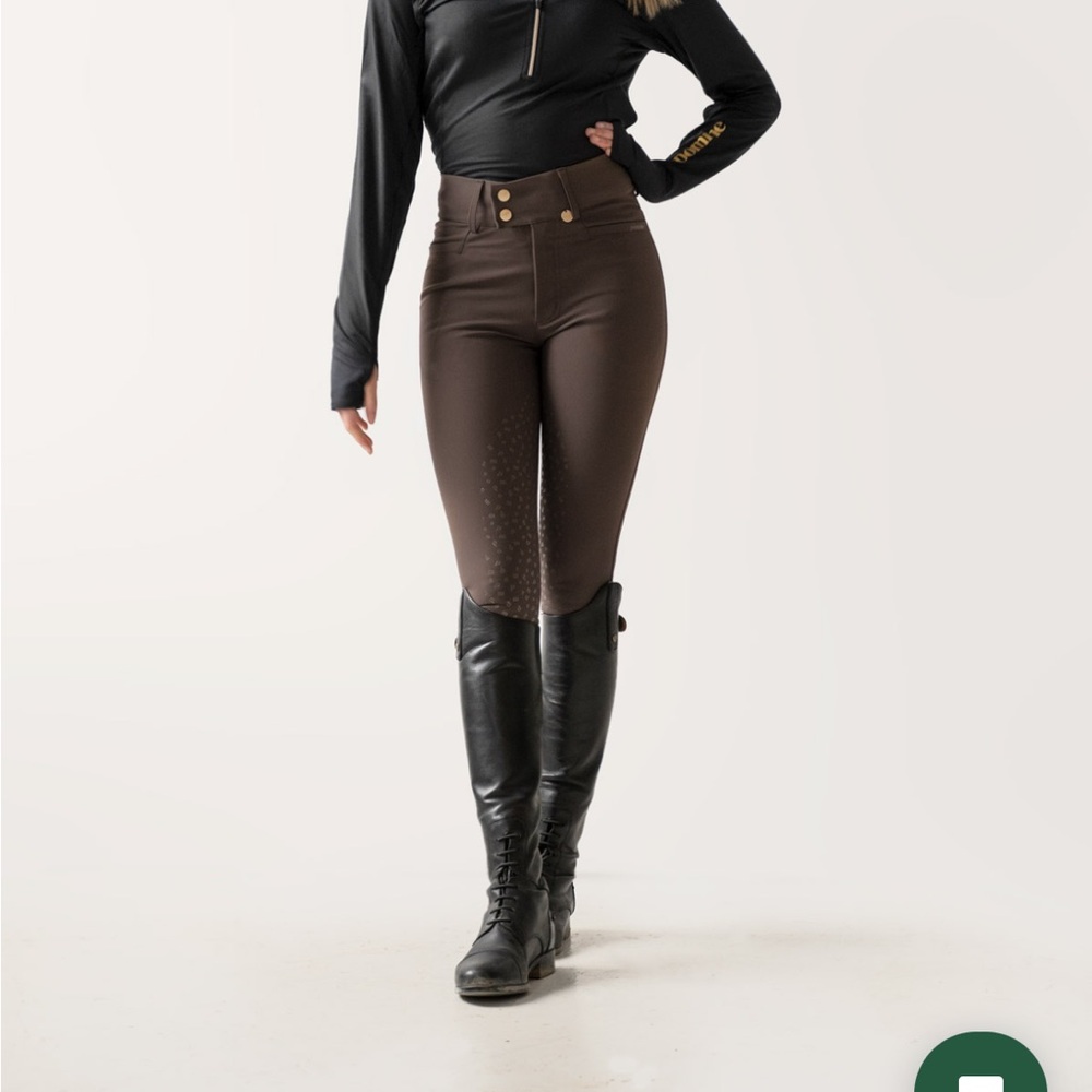 Pomme Nellie Chocolate Classic Horse Riding Breeches with knee grip small NWOT
